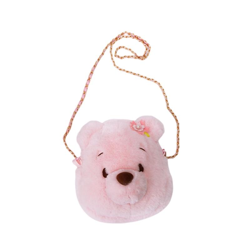 

Cute Winnie The Pooh Plush Crossbody Bag With Strawberry Bear Chain розовый