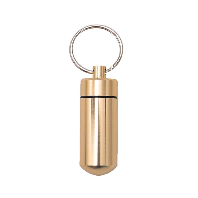 In-Stock Mini Portable Aluminum Waterproof Sealed Pill Box - Round Bottom Earplug Storage Container шампанского