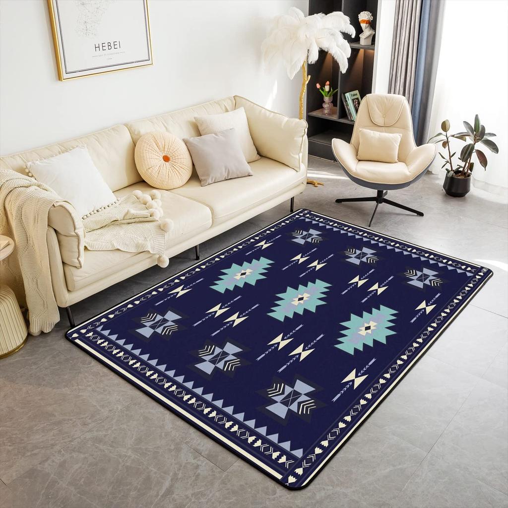 Western Aztec Living Room Rug Exotic Nordic Style Bohemian Floor Mat Ethnic Tribal Arrow Doormat Country Retro Geometric Carpet