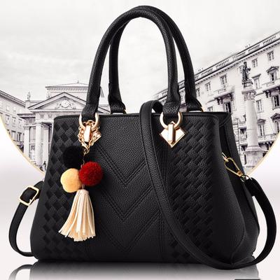 Women's Handbag Women's Bag 2023 New Type PU Leather Diagonal Cross Bag Embroidered Line Large Capacity Shoulder Bag
