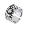 Sunflower Ring Exaggerated Punk Hip-hop Sunflower Wide Open Ring