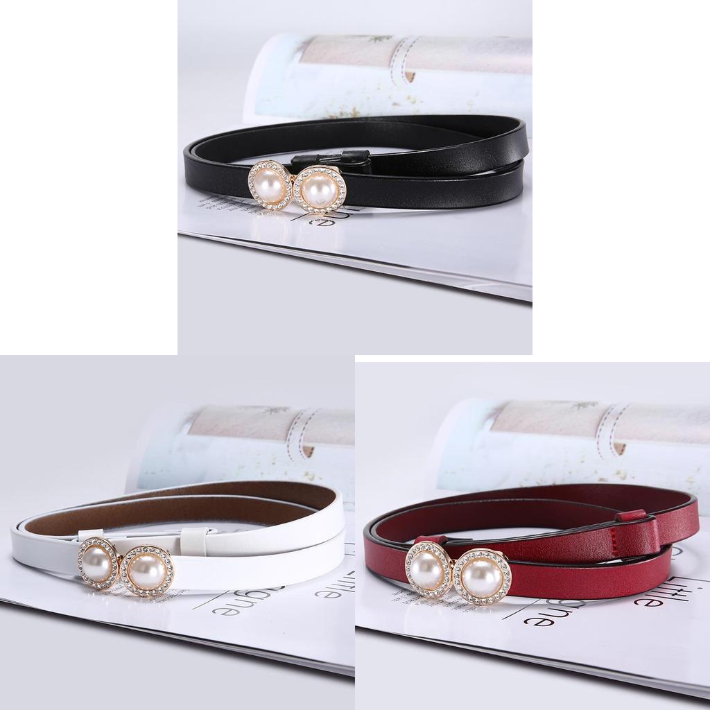 Product Category Womens Genuine Leather Belt With Pearl Decor For Casual Fashion And Elegant Styling