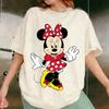 T-shirt da donna Minnie Mouse Cartone Animato Estate 2026 Casual Cotone Manica Corta Top Grafica Disney Stampa Oversize Streetwear