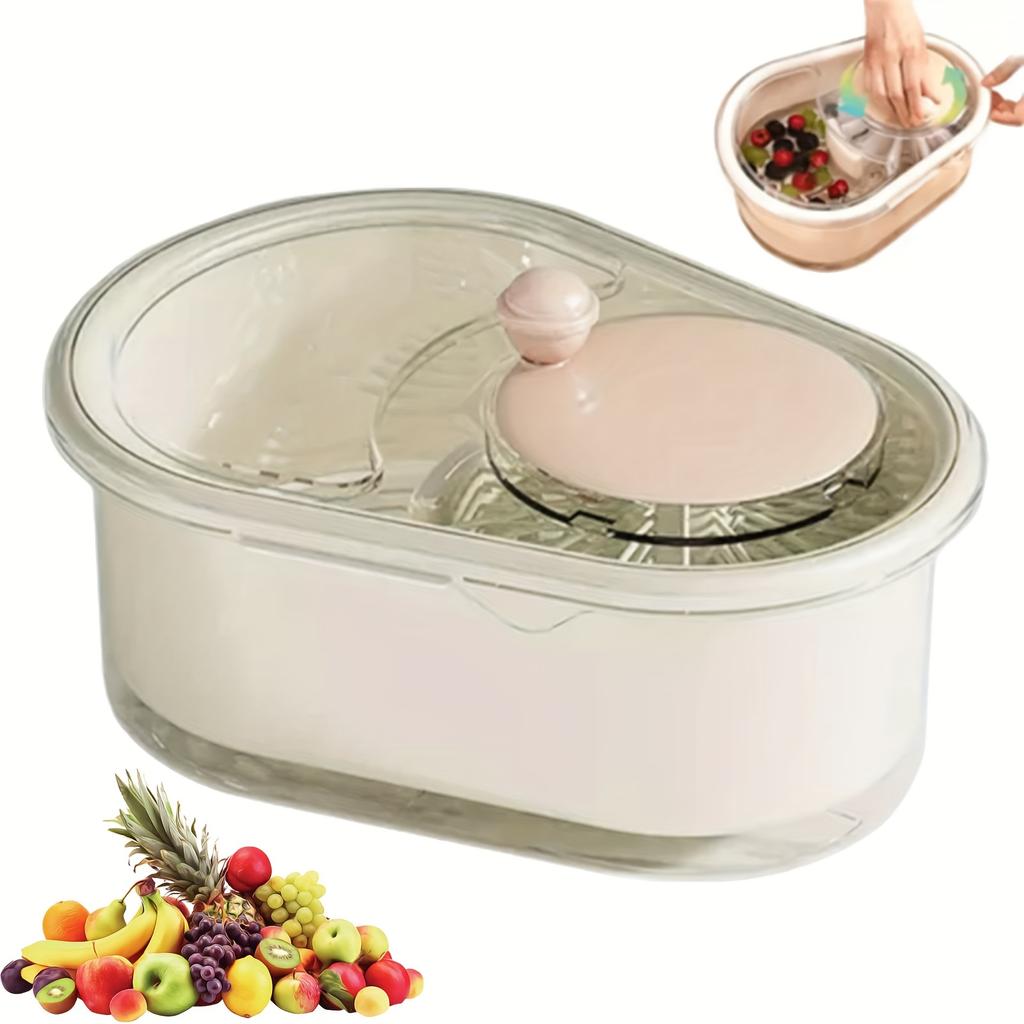 Manual Fruit and Vegetable Washing Machine with Colander and Bowl , Large Multifunctional Kitchen Cleaner, Durable Plastic, No Electricity Needed