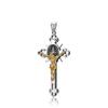 Vintage Christian Jesus Cross Pendant Necklace Men's Stainless Steel Religious Jesus Necklaces Prayer Baptism Jewelry