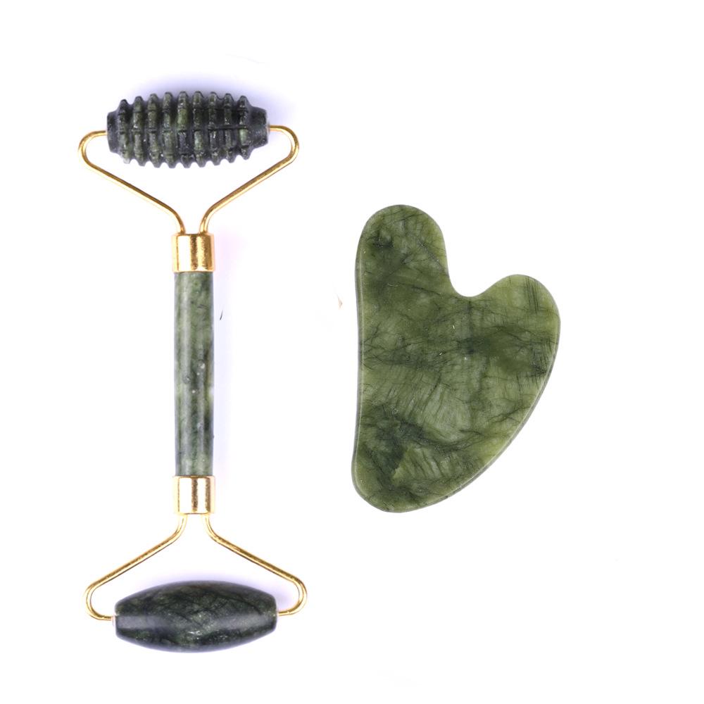Jade Gua Sha Facial & Body Roller Massager for Full Meridian Scraping Massage.
