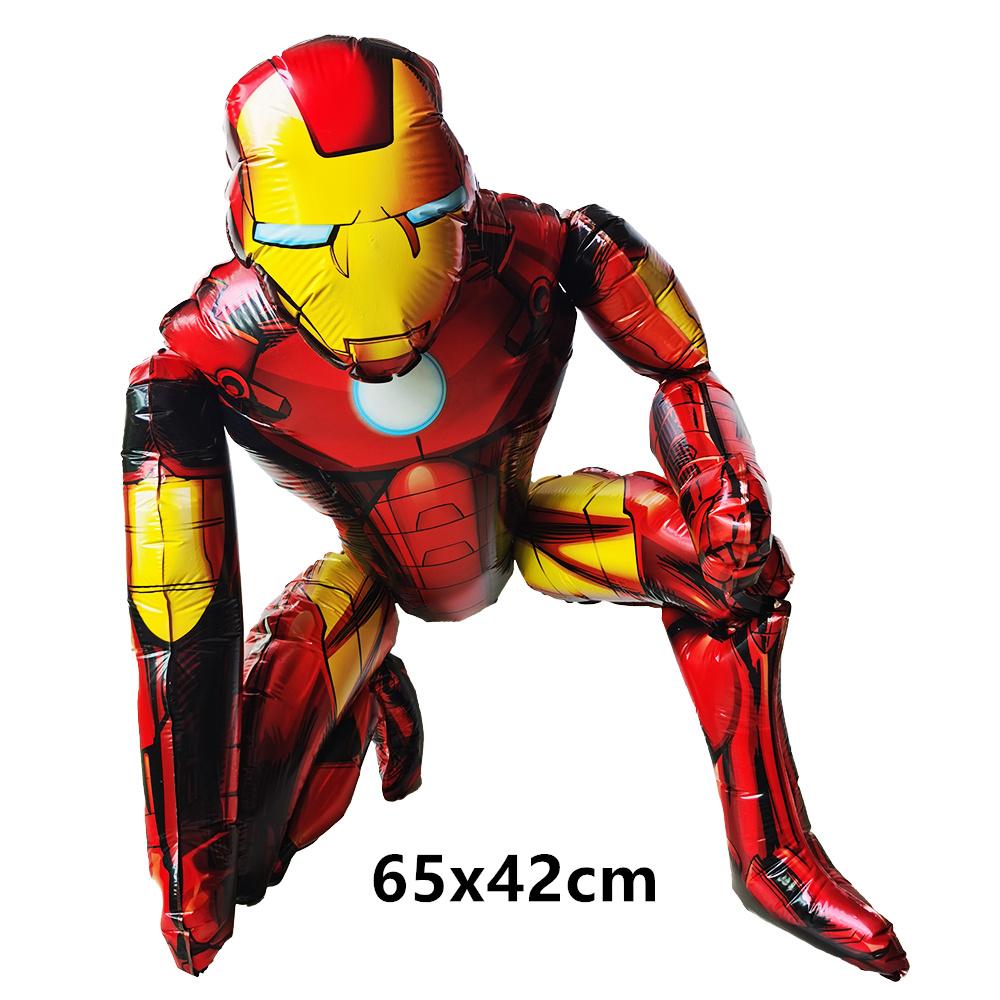 

Big Spiderman Iron Man Balloons Standing Aluminum Foil Birthday Party Decorations Cartoon Kids Baby Shower Supplies Gift 3D Round Sensory Compression as picture