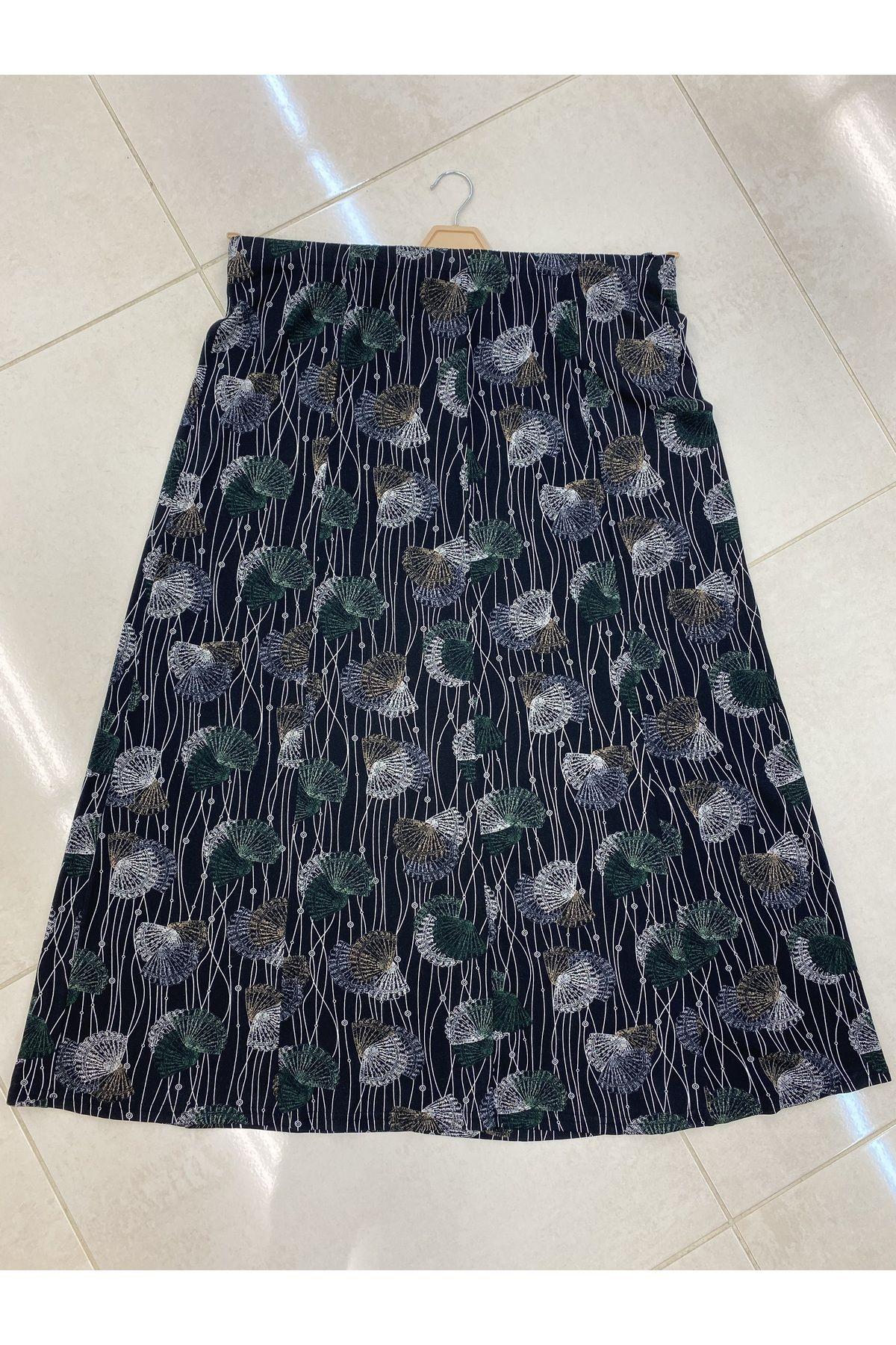 

Женская стильная юбка большого размера, фиолетовая юбка с узором для мамы и эластичной талией