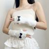 Lovely Knitted Bowknot Half Finger Gloves Sweet Girl Arm Sleeves Hand Warm Elastic Decorated Handcuffs Party Accessories
