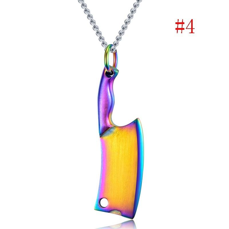 

Louleur Ожерелье из нержавеющей стали для мужчин Панк Кухонный нож Хип-хоп Ожерелье Подвеска Мужское Ювелирное Ожерелье разноцветный