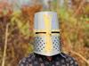Mittelalterlicher Templer-Kreuzritterhelm, Requisite, Cosplay, Stahl, Reenactment, Rollenspiel, Halloween-Kostüm, tragbarer Helm, Geschenk, Ehemann, Geschenk für Männer