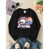 Kids Sweatshirt ,Crew Neck Fashion Top, Fun"Cute Elephant Rainbow Flowers " Patterned Sweatshirt for Everyday Casual Wear