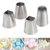 4Pcs Seamless Square Round Icing Piping Nozzle Large Size Cake Decorating Tips  Cupcakes