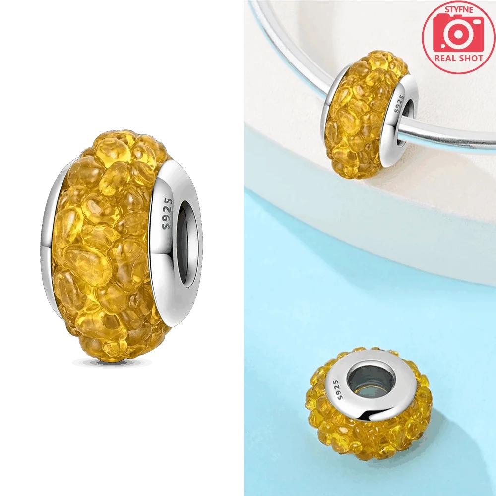 Original Funkelndes Gold Rose Heller Stern Herz Anhänger Charm Perlen Kupfer Passend Armband DIY Jubiläum Schmuck Geschenk