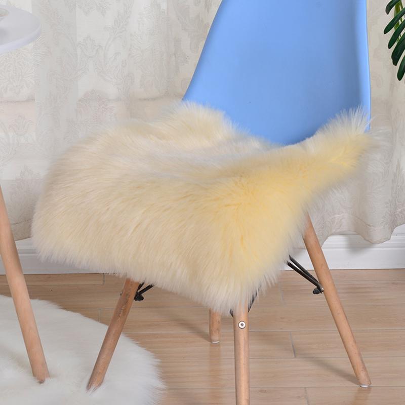 1PC Plush Washable Soft Home Fluffy Seat Pads Home Decor Faux Wool Chair Cushion Office
