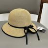 Straw hat women's seaside sunshade sunscreen hat foldable slit sun hat summer travel UV protection basin hat