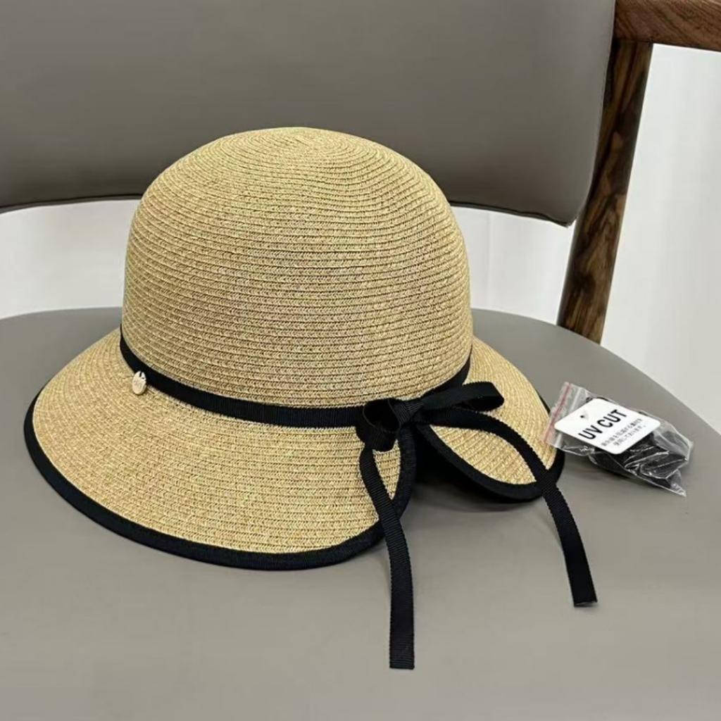 Straw hat women's seaside sunshade sunscreen hat foldable slit sun hat summer travel UV protection basin hat