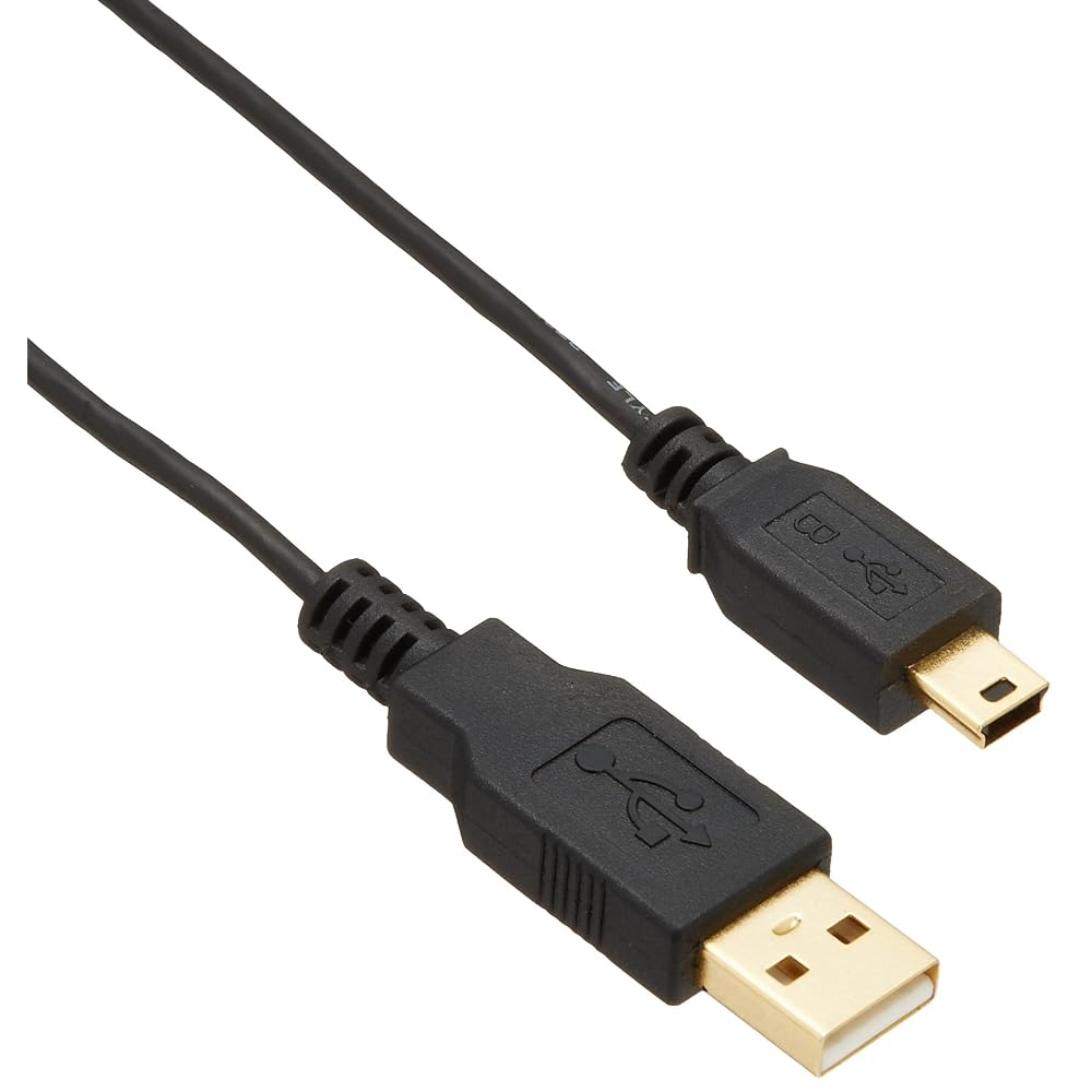 Japanese Product BUFFALO USB A to Mini B Cable 1m Black Slim Type for Camera