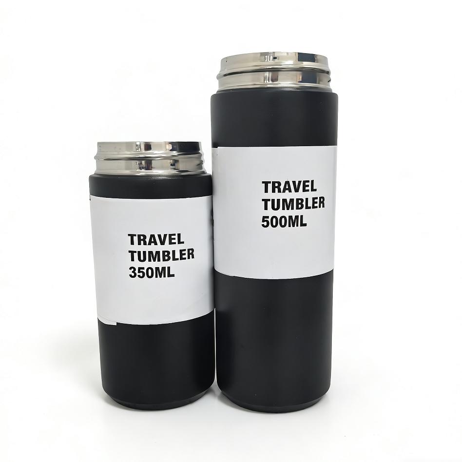 

Travel Tumbler Thermos Mug 350/500ML Stainless Steel Double Wall Tea Coffee Vacuum Flask 451-500ml чорний