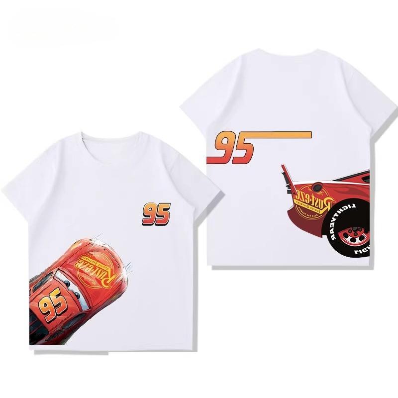 2026 Potdemiel Summer New  Lightning McQueen Kids Cotton T-Shirt, Comfortable and Breathable for Boys and Girls Tops