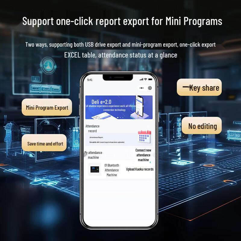 Deli Fingerprint Time Attendance Machine CN plug (adapter included)