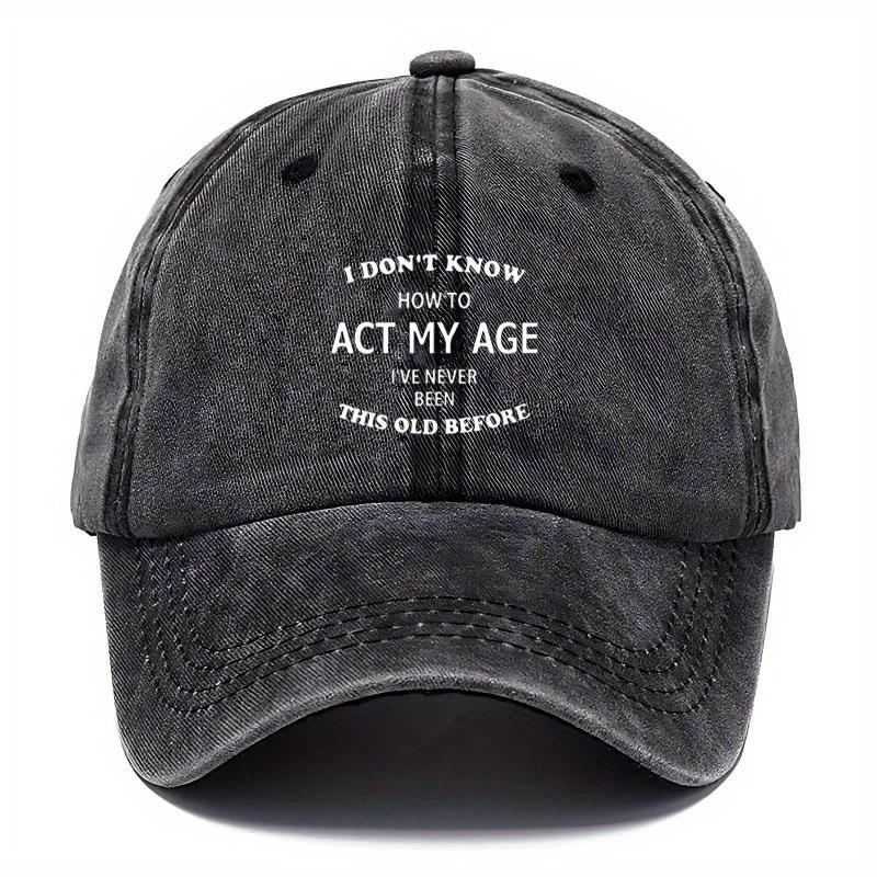 Pc Retro Washed Unisex Baseball Cap Compatible for Dad Gifts Adjustable Button Vintage Letter Design Lightweight Casual