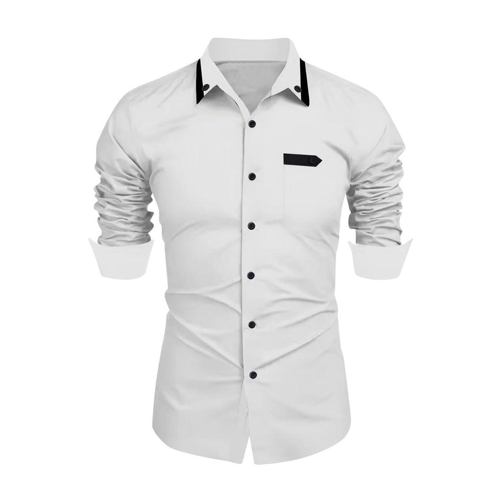 Men's Casual Fashion Business Men's Trend Long Sleeved Shirt