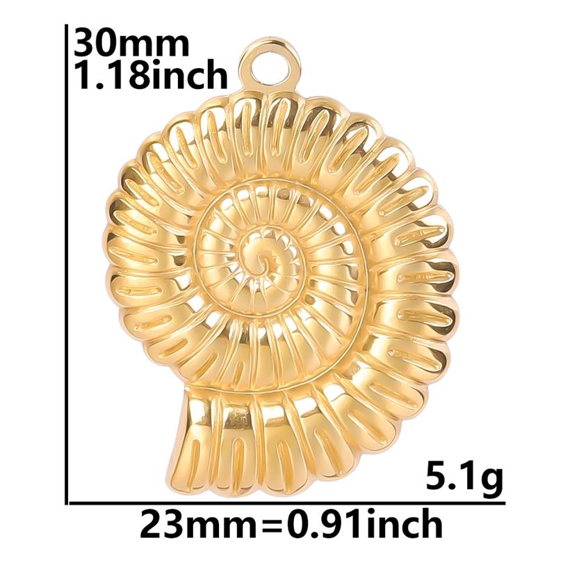 6pcs Real Gold Plated Ocean Animal Turtle Shell Conch Starfish Diy Charms For Jewelry Making Bulk Stainless Steel Charm Pendant