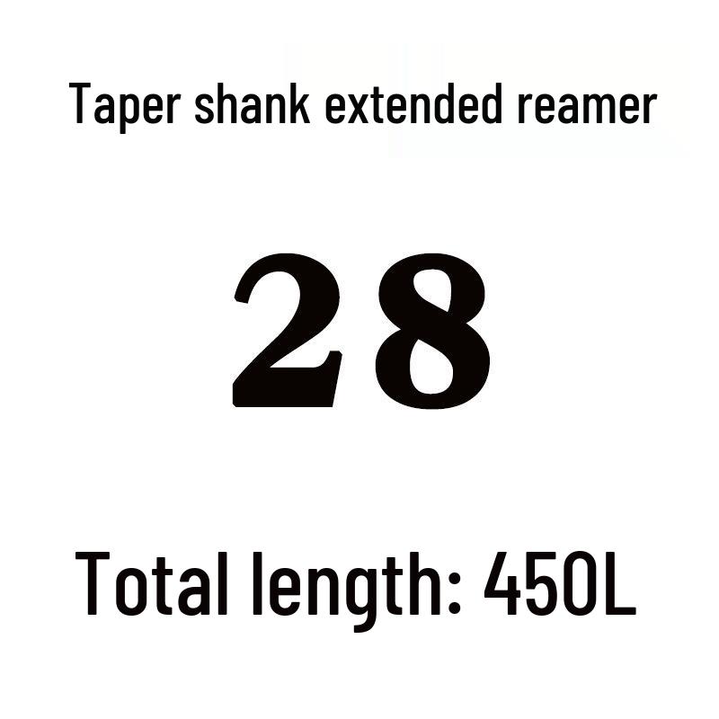 Extra Long High-Speed Steel Taper Shank Machine Reamer for Deep Holes, Sizes 16, 18, 20, 22, 24, 25, 30, 40