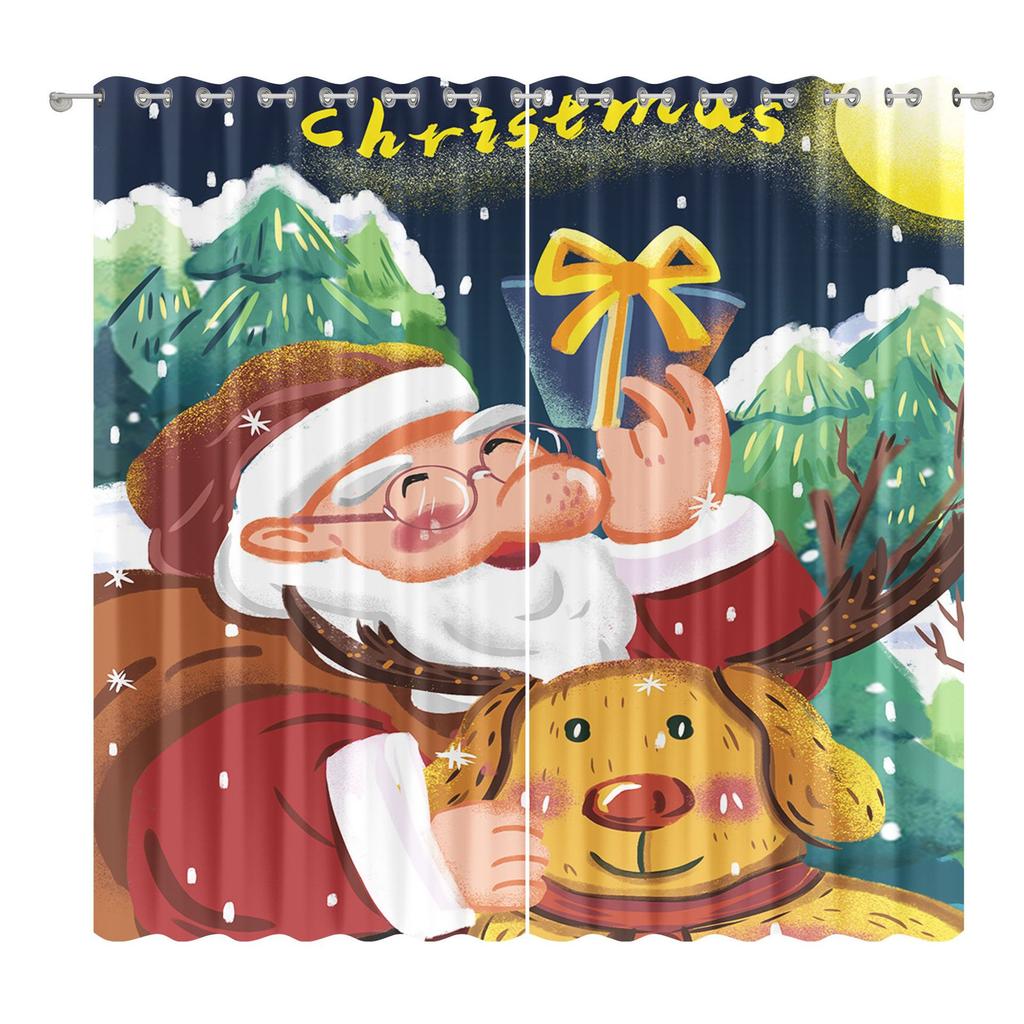Christmas Curtains Bedroom Living Room Balcony Blackout Curtains Office Hotel Insulation Curtains