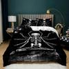 Sugar Skull Duvet Cover Scary Skeleton Comforter Cover Queen Twin Size For Adults Teen Halloween Decor Gothic Skull Bedding Set