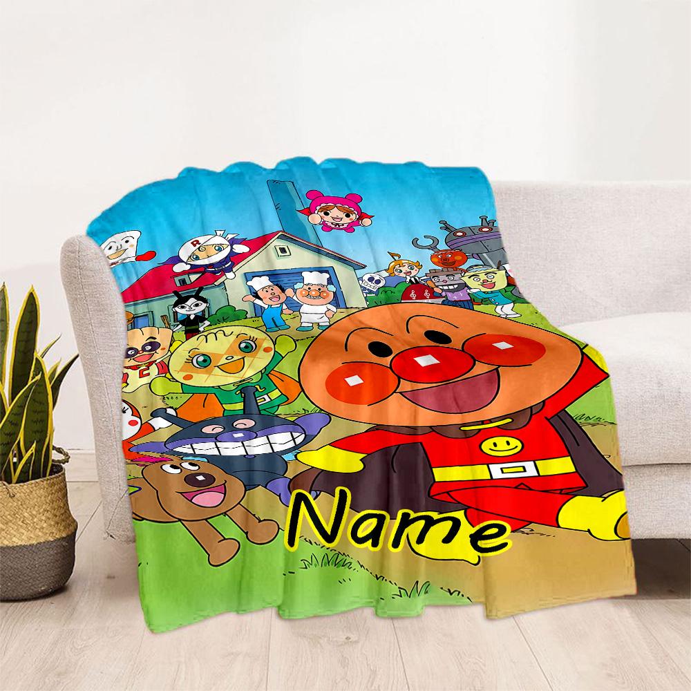 Anpanman Adventure Begins Blanket Durable Comfort Perfect for Couch Livingroom Sofa for All Seasons Digital Print Gift for Travel Home Birthdays