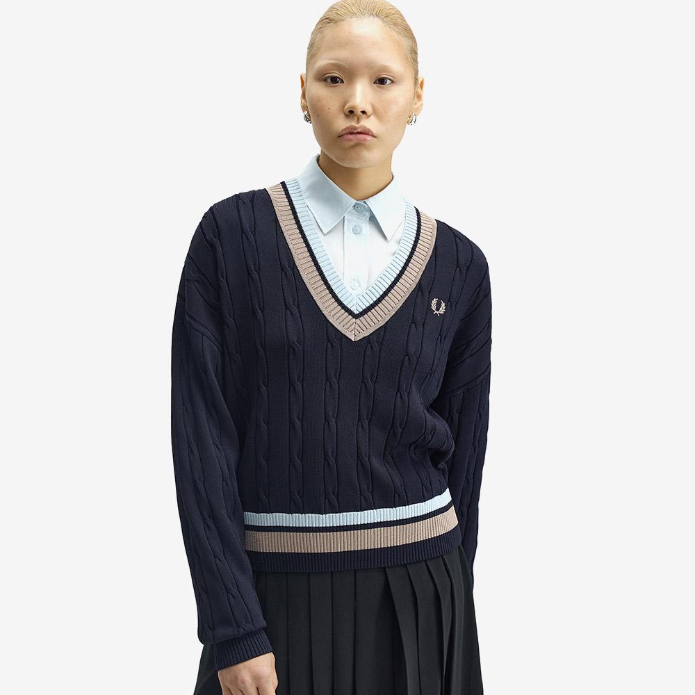 FRED PERRY [Womens] Bold Tip Cable Knit - Navy Afpf2531102-608