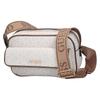 GUESS Erin Mini Crossbody Top Zip Shoulder Bag SG172770 White Monogram Pattern with Logo Strap