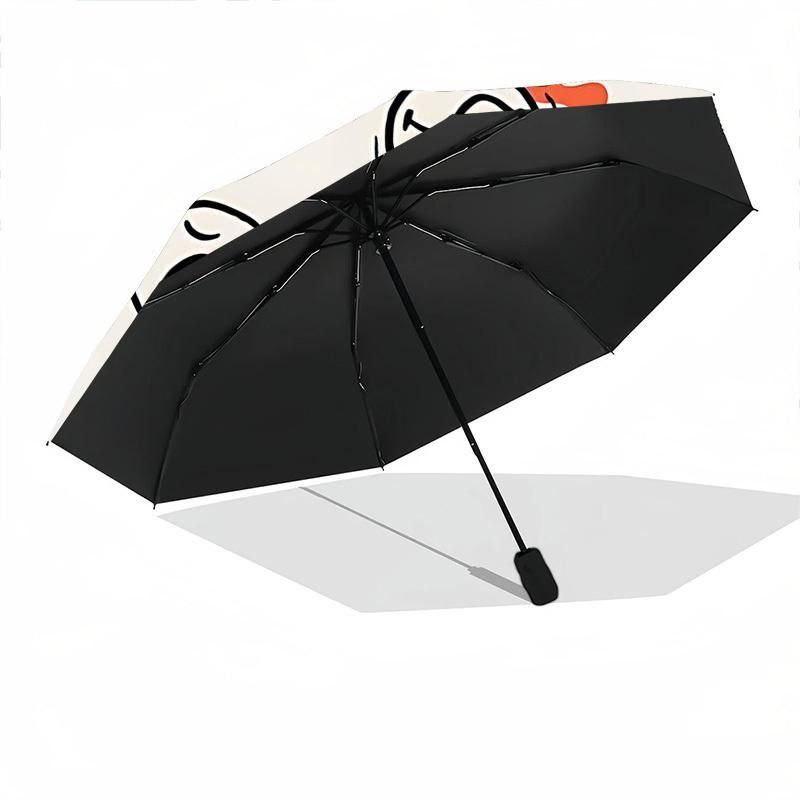 1pc Emoticons Faces Automatic Open/Close Umbrella, Windproof, Folding Compact Umbrella with Lightweight Design for Women/Men075
