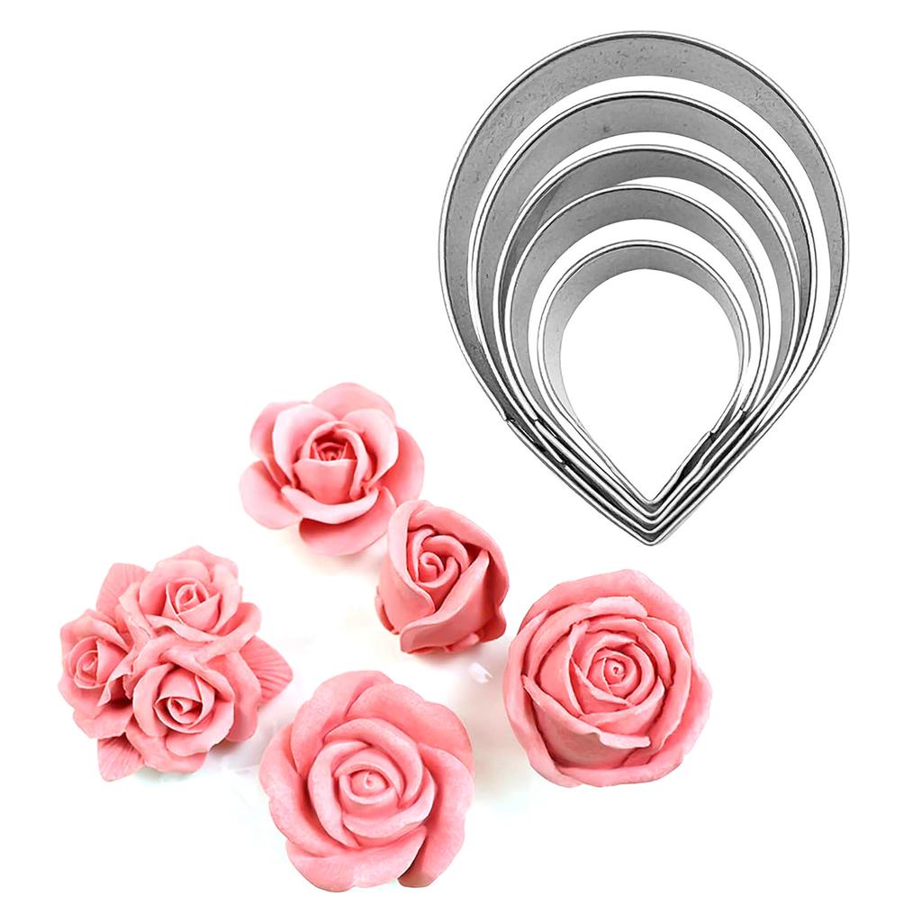 Baking Molds with Stainless Steel Peony Petals Cutter Gumpaste and Chocolate Cake Decorating Mould Kitchen Accessories