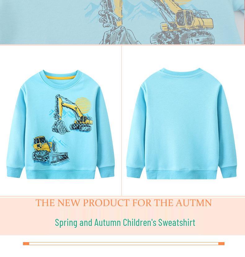 European & American Spring Excavator Sweatshirt for Boys - Round Neck Pullover