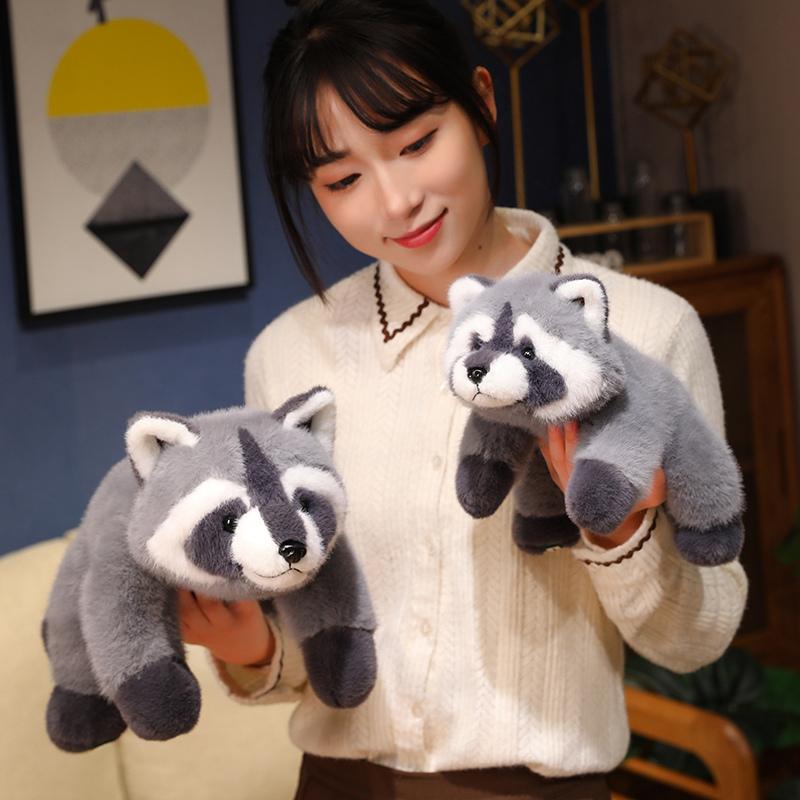 30-65cm Simulation Raccoon Plush Doll Cute Grey Lying Raccoon Animal Plush Toy For Boys And Girls To Accompany The Sleeping Gift