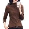 Threaded Fleece: Stylish Korean-Style Slimming Base Layer Top with Half-High Collar for Autumn/Winter