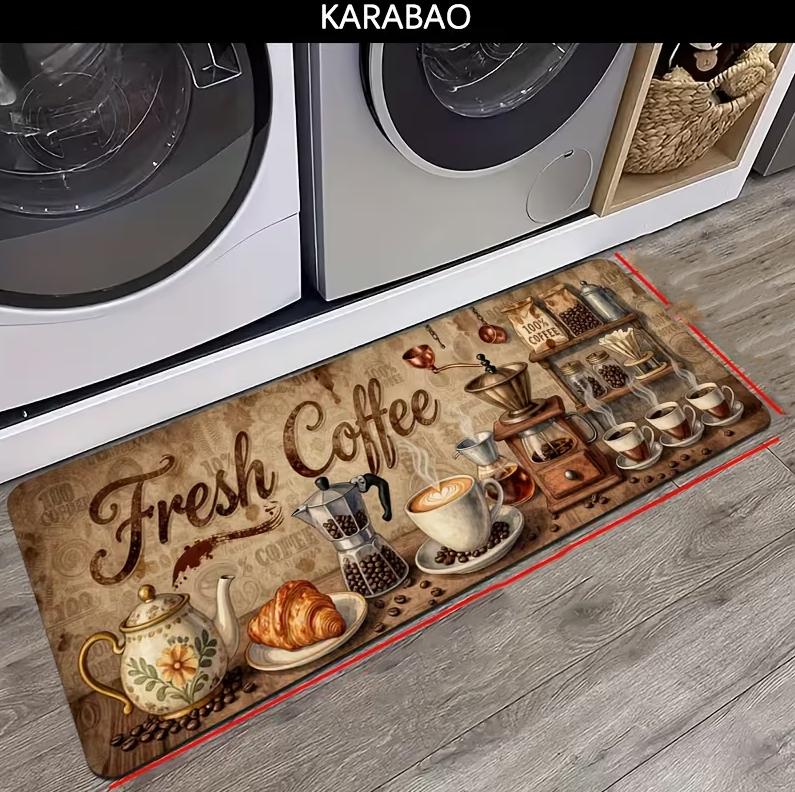 Fresh Coffee Themed Long Carpet Retro Coffee Shop Style Decoration Home Kitchen Restaurant Holiday Home Decoration Carpets 40X120CM