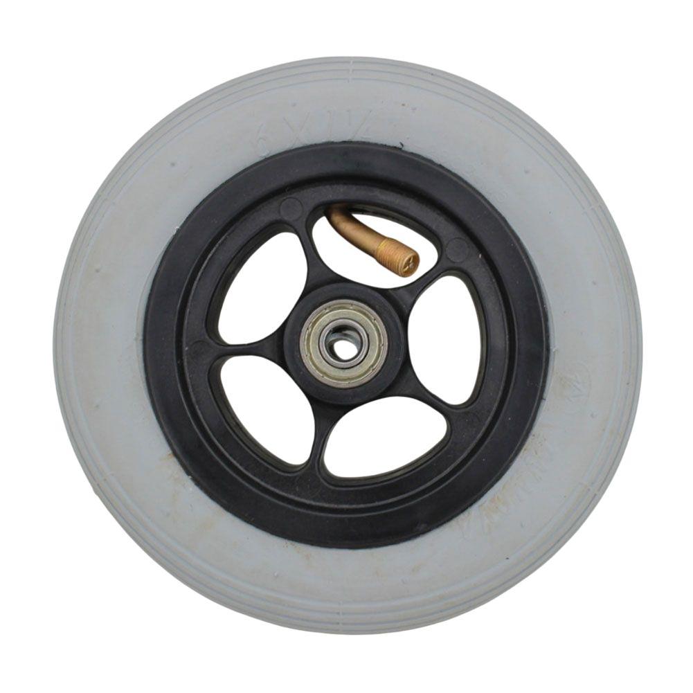 6-Inch Gray Tire Electric Wheelchair Front Wheel Ottobock Compatible