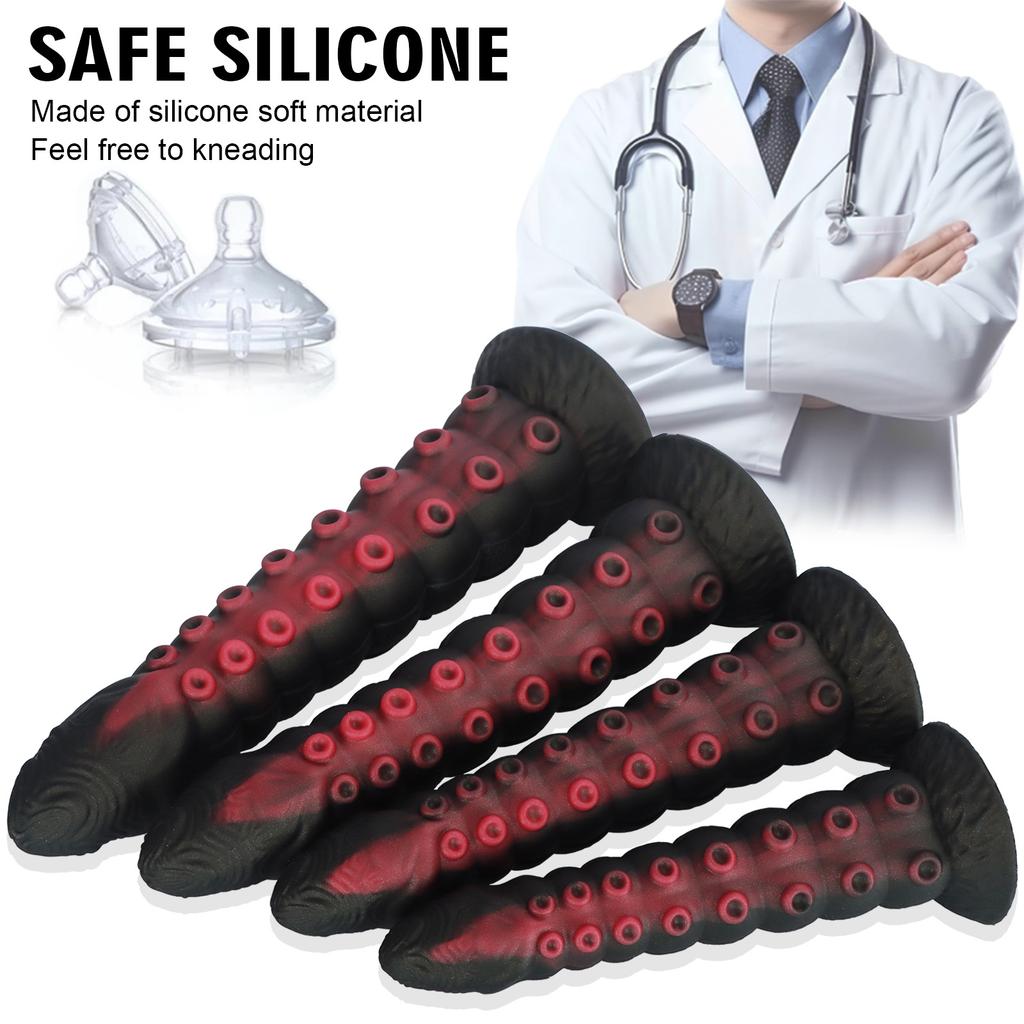 Extra-Large Octopus Tentacle Anal Plug - Giant Textured Butt Plug with Suction Cups for Men & Women, Adult Sex Toys