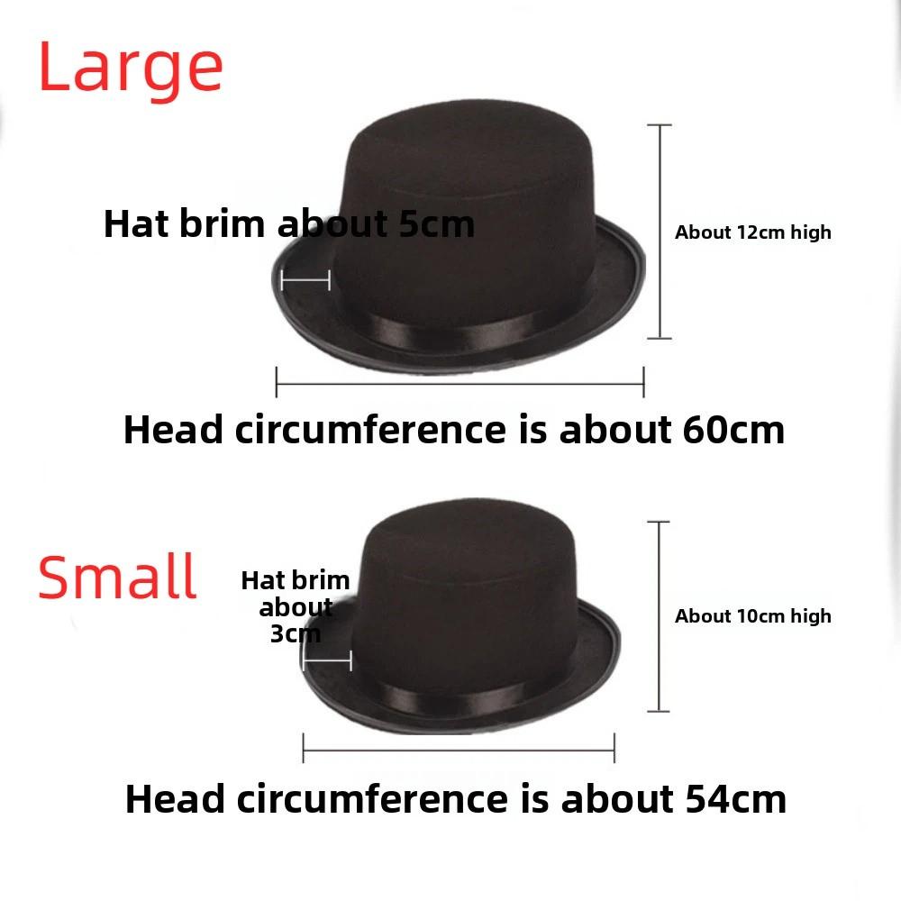 Costume Accessory Black Top Hat Elegant Jazz Cap Deluxe Magician Hat Kids Adult