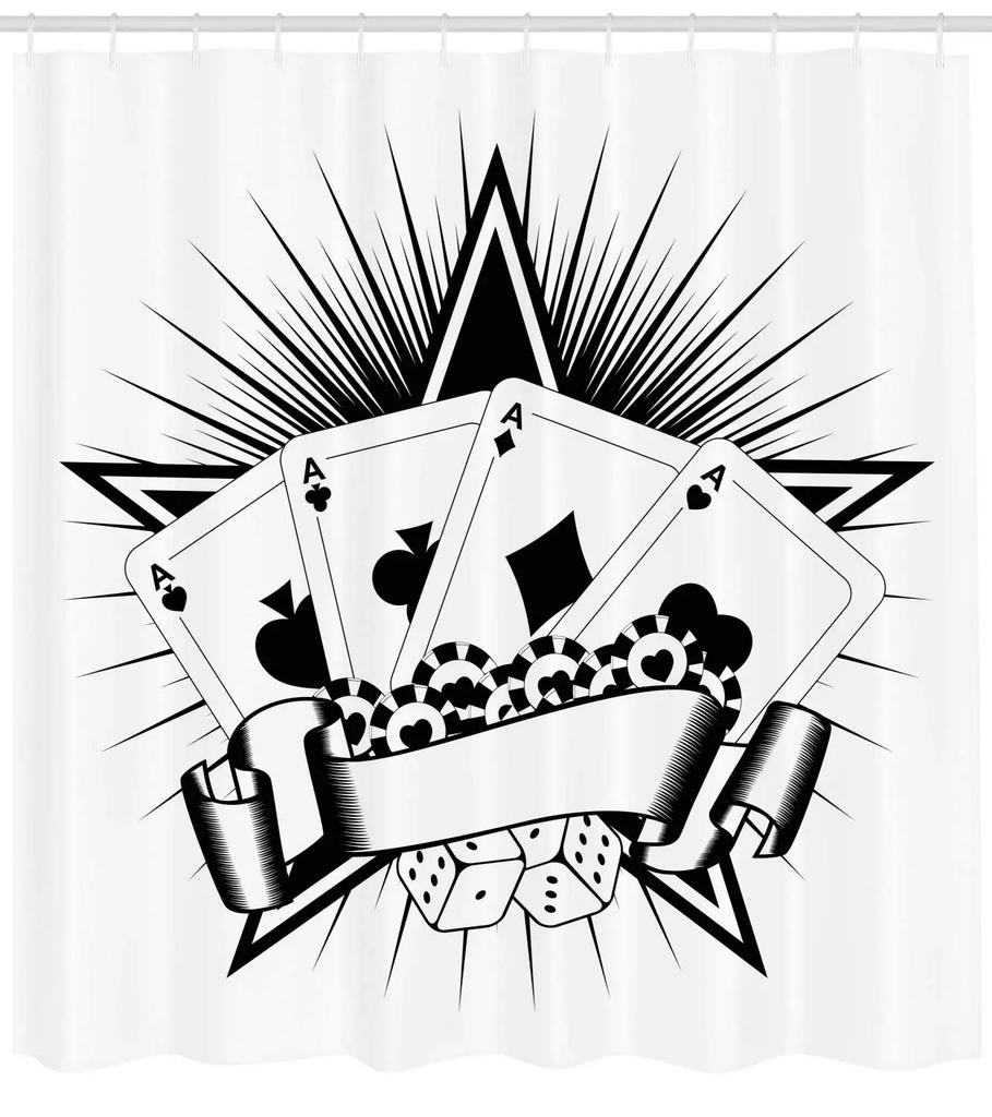 Pokerové vodotěsné sprchové závěsy Látka do koupelny Sprchový závěs Hrací karty Hotel Domov Kolej Vany Závěsy Dekorace