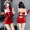 Christmas Bunny Strapless Plush Lingerie Set with Mini Skirt