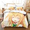 Cool Classic To Love Ru Ecchi Manga Print Bedding Set 3in1 1 Duvet Cover 2 Pillowcases Soft Home Textile For Anime Collectors