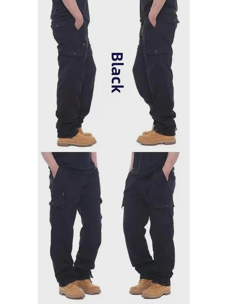 Herren Frühling & Herbst Multi-Pocket Casual Outdoor Hose - Große Größe, Atmungsaktiv & Einfarbig