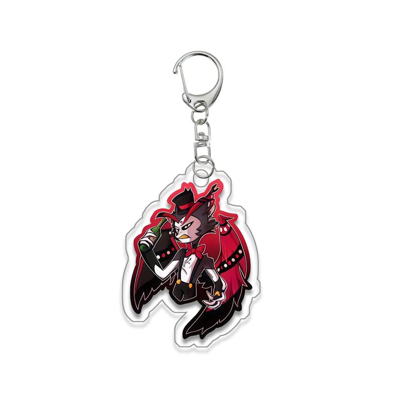 Anime for Hazbin Hotel Angel Dust Alastor Husk Charlie Morningstar Vaggie Acrylic Keychain Backpack Pendant Key Ring Decoration