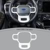 White Steering Wheel Cover Trim Driving Control Decoration For Ford F150 +