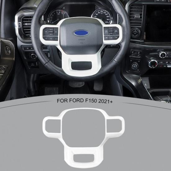 White Steering Wheel Cover Trim Driving Control Decoration For Ford F150 +